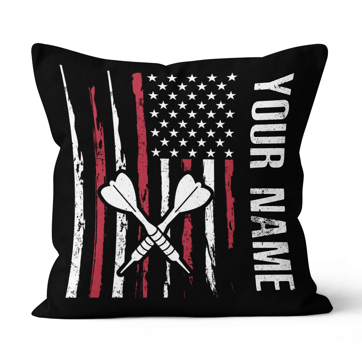 Retro American Flag Darts Pillow Custom Patriotic Darts Player Gifts LDT1102