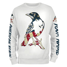 Load image into Gallery viewer, American Robin bird with flag shirt personalized gift for birdwatcher A9