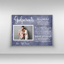 Load image into Gallery viewer, Godfather and mother gift, thank you gift for godparents, personalized photo, Godparent proposal, baptism gift