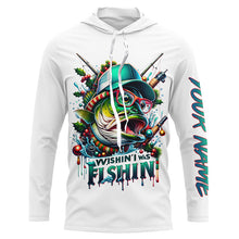 Load image into Gallery viewer, Wishin' I Was Fishin' Custom Funny Bass Christmas Fishing Shirts Bass Christmas Fishing Gifts IPHW5586
