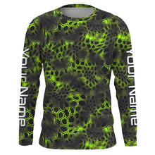 Load image into Gallery viewer, Green camo Custom Long Sleeve performance Fishing Shirts, UV Protection Fishing jerseys - IPHW2210