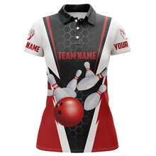Load image into Gallery viewer, Custom Bowling Shirts For Women, Bowling Ball And Pins Women'S Bowling Jerseys | Red IPHW4175
