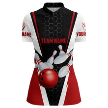 Load image into Gallery viewer, Custom Bowling Shirts For Women, Bowling Ball And Pins Women'S Bowling Jerseys | Red IPHW4175