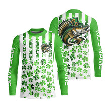 Load image into Gallery viewer, Personalized St Patrick'S Day Walleye Long Sleeve Fishing Shirts, Patriotic Walleye Fishing Jerseys IPHW5902