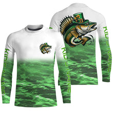 Load image into Gallery viewer, Custom St Patrick'S Day Walleye Long Sleeve Fishing Shirts, St Patty'S Day Walleye Fishing Jerseys IPHW5835