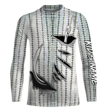 Load image into Gallery viewer, Striped Bass Fishing scales Custom Long Sleeve performance Fishing Shirts, personalized Fishing apparel - IPH1924