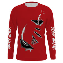 Load image into Gallery viewer, Fish hook Custom Red Long Sleeve performance Fishing Shirts Fishing jerseys - IPHW1364