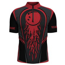 Load image into Gallery viewer, Red Flaming Bowling Ball Custom Men'S Bowling Jerseys, Matching Team Bowling Shirts IPHW4200
