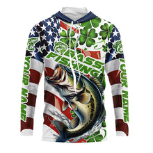 Load image into Gallery viewer, Personalized St Patrick'S Day Bass Long Sleeve Fishing Shirts, Patriotic Bass Fishing Jerseys IPHW5899