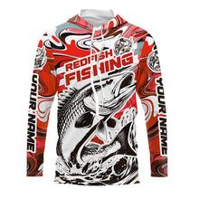 Load image into Gallery viewer, Redfish Fishing Custom Performance Long Sleeve Uv Shirts, Saltwater Camo Fishing Shirt | Red IPHW6159
