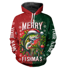 Load image into Gallery viewer, Merry Fishmas Bass Custom  Christmas Fishing Shirts Fisherman'S Fishing Gifts IPHW5552