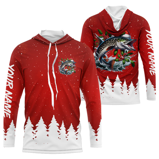 Musky Fishing Custom Christmas Fishing Shirts, Xmas Fishing Gifts For Men, Women And Kids IPHW5573