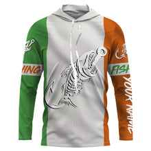 Load image into Gallery viewer, Customized Ireland long sleeve fishing shirts Ireland Flag Fish hook skull performance shirts NQS3326