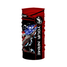 Load image into Gallery viewer, Tuna fishing American flag patriotic Custom Name men's performance Fishing Shirts, fishing apparel NQS3279