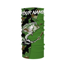 Load image into Gallery viewer, Custom Name bass fishing tattoos Camouflage green camo shirt Performance Fishing Shirt, Bass Fishing Jerseys NQS2570