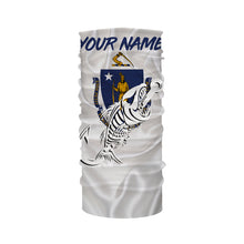 Load image into Gallery viewer, MA Massachusetts Fishing Flag Fish hook skull Custom sun protection fishing shirts for men, women, kid NQS3396