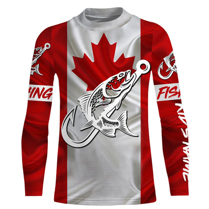 Canada Salmon Fishing tattoo Custom long sleeve performance fishing shirts, Salmon fishing jerseys NQS3434