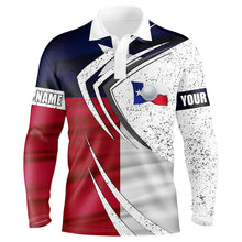 Load image into Gallery viewer, Mens golf polo shirts Texas flag custom team golf shirts, patriot golf tops for men NQS7257