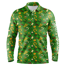 Load image into Gallery viewer, Mens golf polo shirts Saint Patrick's day green pattern golf shirts custom team golf polo for men NQS4724