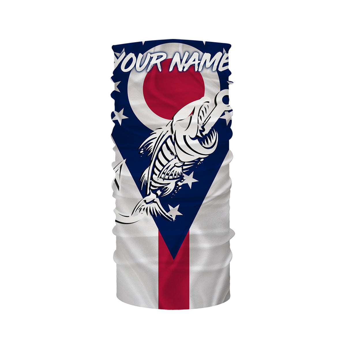 OH Fishing Custom Ohio Flag Fish hook skull Custom sun protection fishing shirts for men, women NQS3323