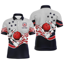 Load image into Gallery viewer, Custom bowling shirt for bowling – personalized team jersey front view
