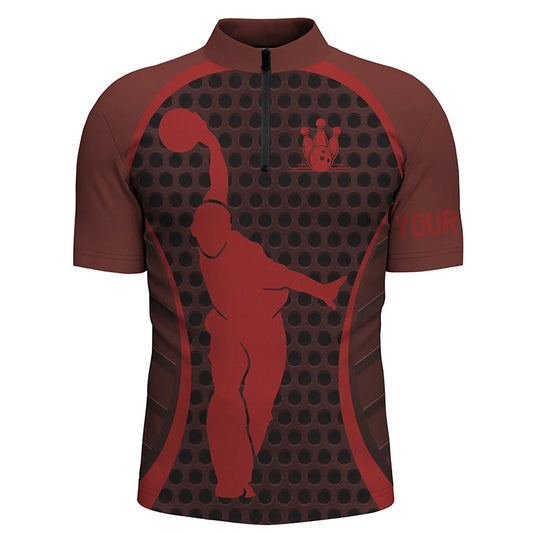 Custom bowling shirt for men – personalized team jersey front view
