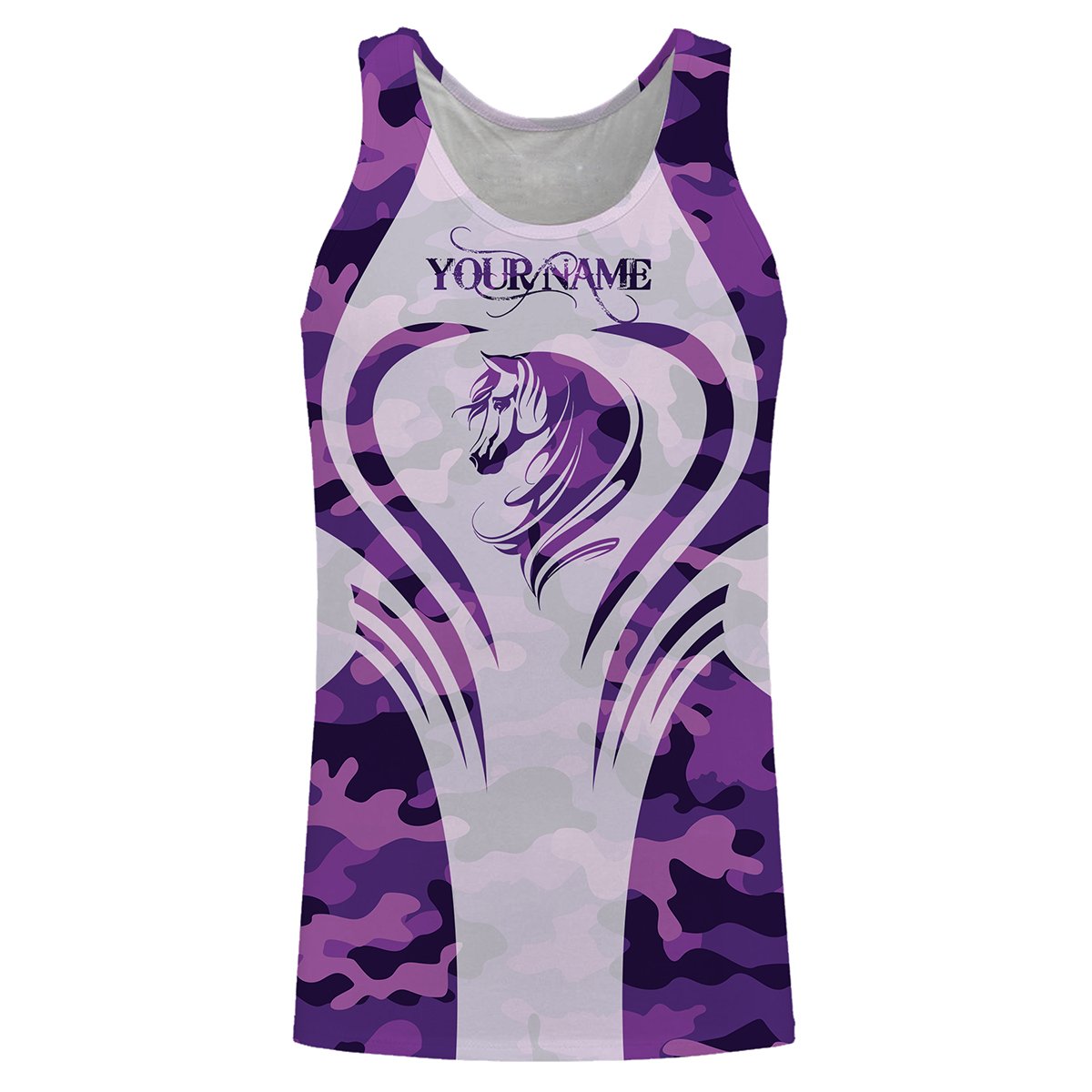 Love Horse purple camo Custom All over print Shirts, personalized horse gifts for girls - NQS2688