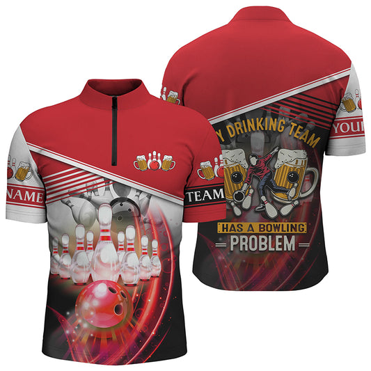 Custom bowling shirt for men – personalized team jersey front view