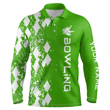 Load image into Gallery viewer, green personalized bowling shirt for men – custom name design side view