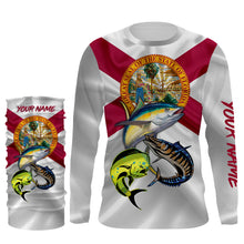 Load image into Gallery viewer, Florida saltwater fishing Mahi mahi, wahoo, tuna custom Long Sleeve Fishing Shirts NQS979