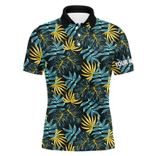 Load image into Gallery viewer, Mens golf polo shirt custom tropical pattern team golf tops for men, men's golf clothes NQS7300