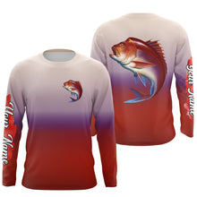 Load image into Gallery viewer, Red snapper fishing Custom Name sun protection fishing jersey, deep sea fishing tournament shirts NQS3960