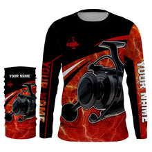 Load image into Gallery viewer, Fishing reel red and black performance Fishing Shirts Custom Name 3D All over printed shirts NQS2533