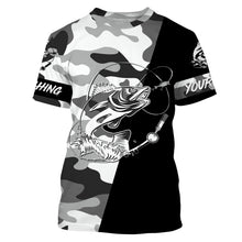 Load image into Gallery viewer, Ice fishing walleye winter camo custom name sun protection long sleeve fishing shirts, walleye jerseys NQS3838