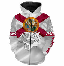 Load image into Gallery viewer, Tarpon Fishing Florida Flag Custom name All over print shirts - personalized fishing gift for men, women and kid - NQS494