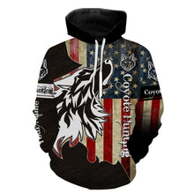Load image into Gallery viewer, Coyote Hunting Camo American flag patriotic coyote tattoo Customize Name 3D All Over Printed Shirts NQS1406