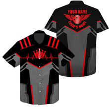 Load image into Gallery viewer, Custom Hawaiian bowling shirt for bowling – personalized team jersey front view