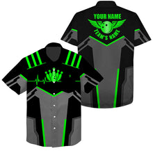 Load image into Gallery viewer, personalized bowling shirt for bowling – custom name design side view