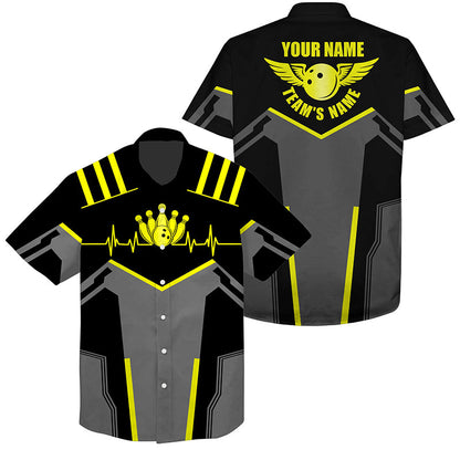Custom Hawaiian bowling shirt for bowling – personalized team jersey front view