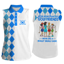 Load image into Gallery viewer, Womens sleeveless polo shirts multi-color argyle plaid we're more than golf friends we're small gang NQS4904