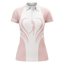 Load image into Gallery viewer, Custom name 3D Womens love golf multi-color golf polo shirts, personalized golf gifts for women NQS3464