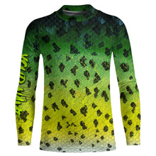 Load image into Gallery viewer, Crappie fishing green scales long sleeves Fishing shirts UV protection customize name NQS2146