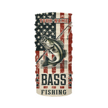 Load image into Gallery viewer, Largemouth Bass fishing vintage American flag Custom performance patriotic long sleeve fishing shirts NQS7199