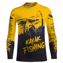 Load image into Gallery viewer, Kayak Fishing Sketch Custom Name All Over Printed UV Protection Long Sleeve, Kayak Performance Shirts FSD2526