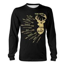 Load image into Gallery viewer, Personalized Born to Hunt with Hunter's Qualities Shirt, Perfect Custom Shirt for Deer Hunter, Hunting Gifts FSD4201