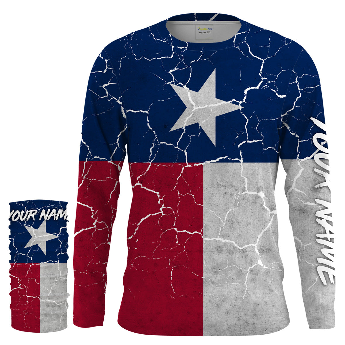 Distressed Texas Flag Performance Shirts Sun/UV Protection - Personalized Texas Apparel, Gifts for Men, Women and Kid FSD2188