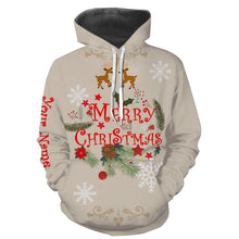 Load image into Gallery viewer, Merry Christmas custom name 3D All over print Sweatshirt, T-shirt, Long sleeves, Hoodie - Christmas gift shirt FSD586