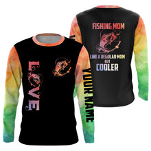 Load image into Gallery viewer, Bass Fishing Mom "Like A Regular Mom But Cooler" Shirt Funny Mother Gift Idea custom name T-Shirt, Long sleeve UPF30+ FSD1728