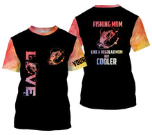 Load image into Gallery viewer, Bass Fishing Mom "Like A Regular Mom But Cooler" Shirt Funny Mother Gift Idea custom name T-Shirt, Long sleeve UPF30+ FSD1728