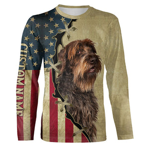 Wirehaired Pointing Griffon American flag T-shirt, Hoodie, Long sleeve Shirt, custom Dog lover Shirt FSD3979
